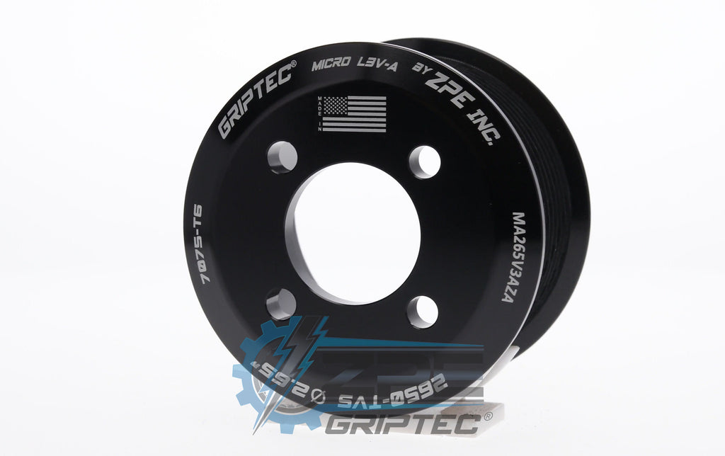 2.65" 10 Rib ZPE GripTec® 2pc Magnuson LSA/LT4 2650 TVS L3V-A Black Pulley Only