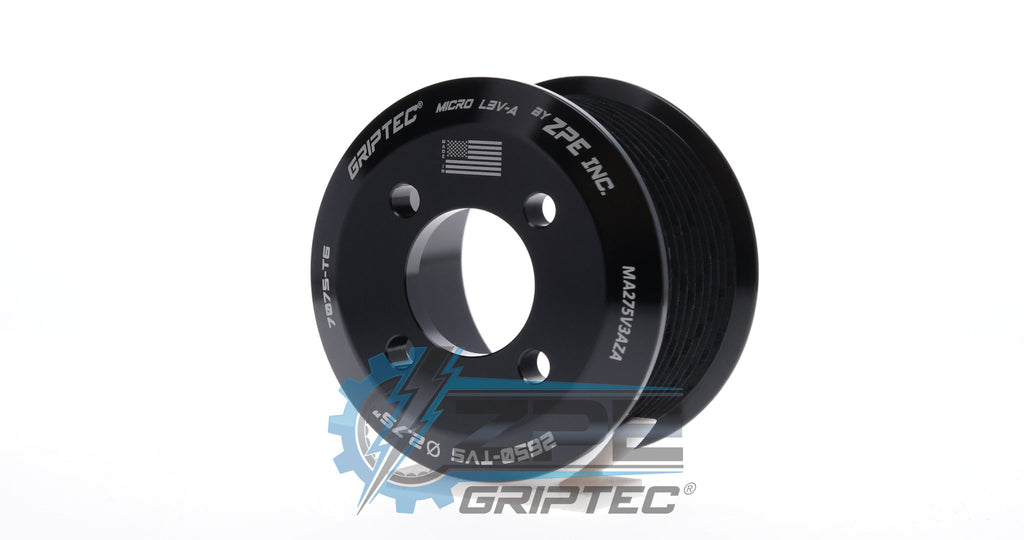 2.75" 10 Rib ZPE GripTec® 2pc Magnuson LSA/LT4 2650 TVS L3V-A Black Pulley Only