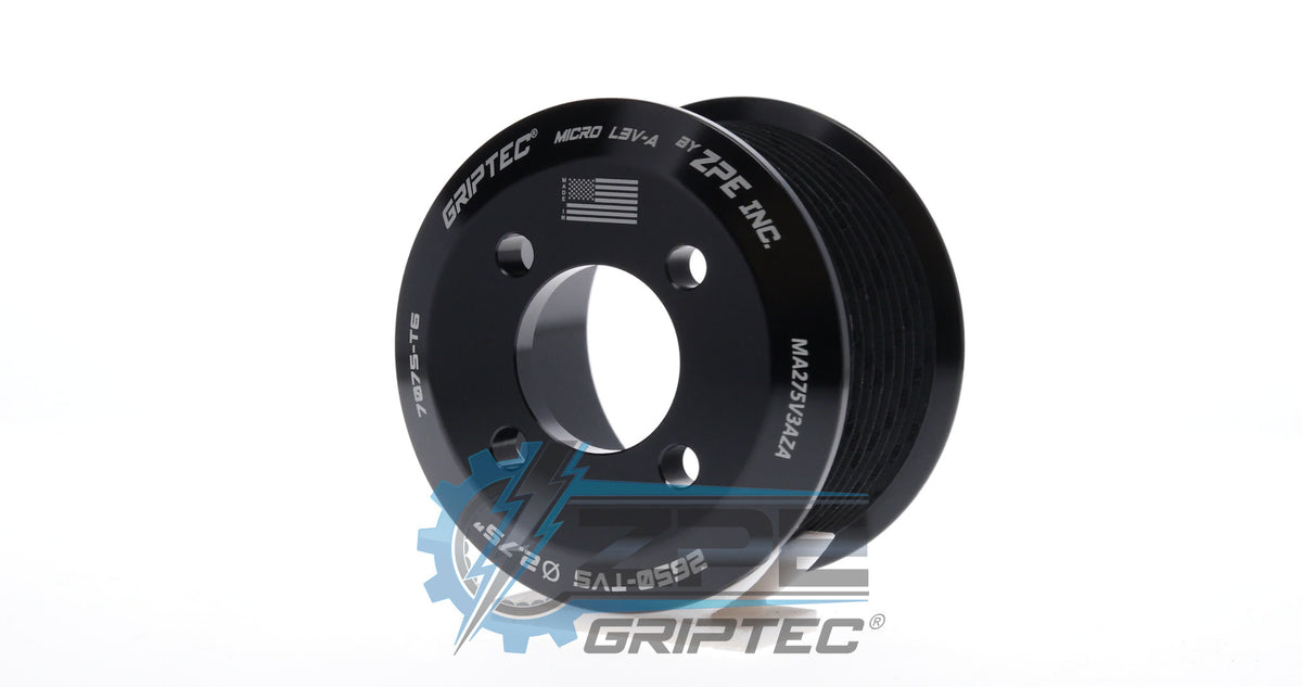 2.75" 10 Rib ZPE GripTec® 2pc Magnuson LSA/LT4 2650 TVS L3V-A Black Pulley Only