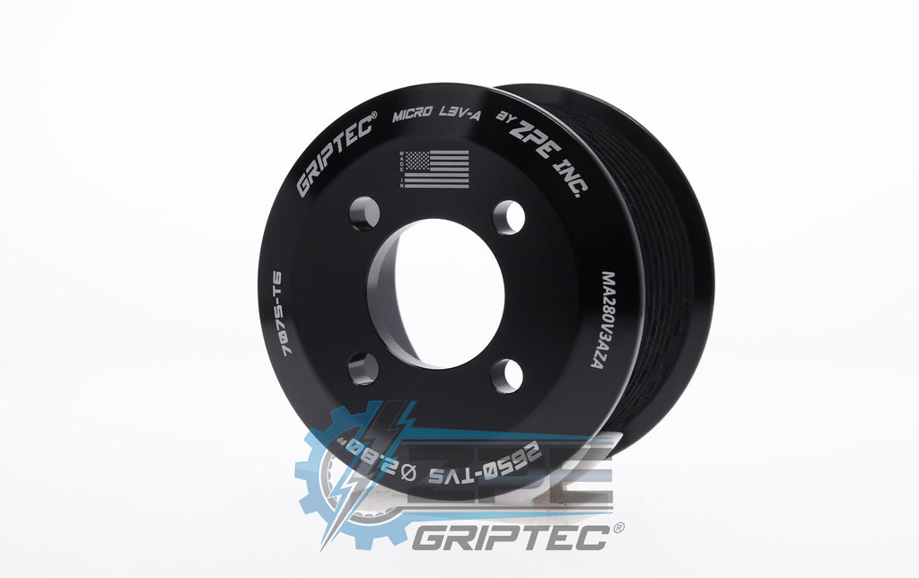 2.80" 10 Rib ZPE GripTec® 2pc Magnuson LSA/LT4 2650 TVS L3V-A Black Pulley Only