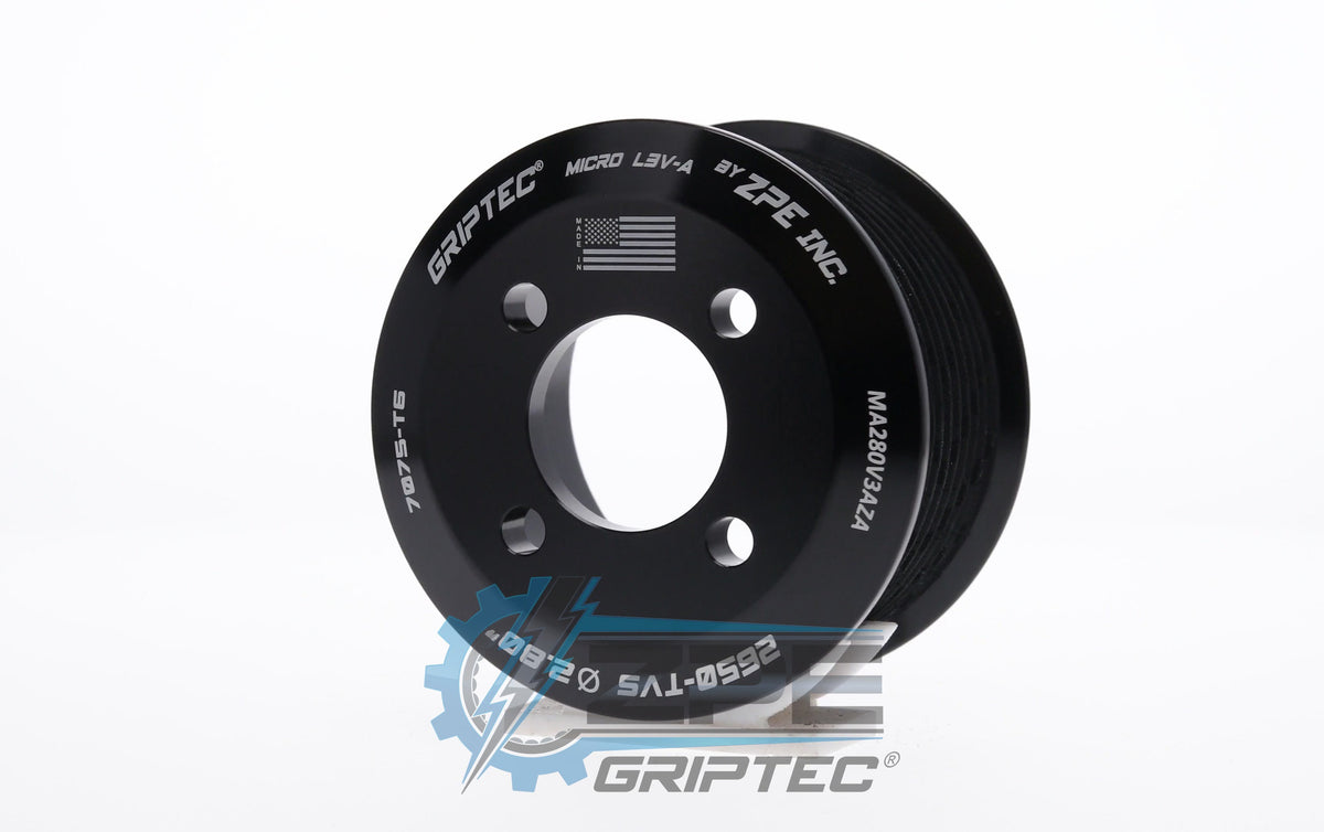 2.80" 10 Rib ZPE GripTec® 2pc Magnuson LSA/LT4 2650 TVS L3V-A Black Pulley Only