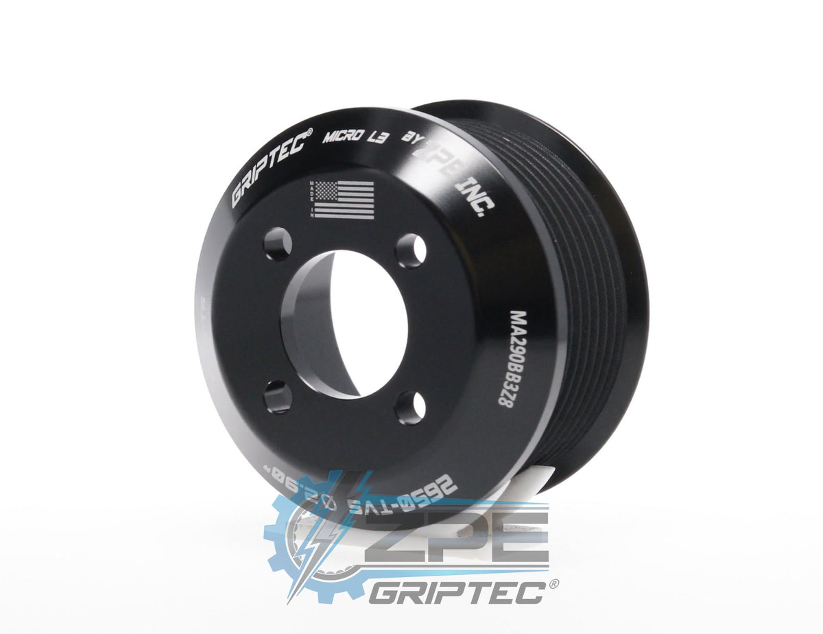 2.90" 8 Rib ZPE GripTec® 2pc Magnuson LSA/LT4 2650 TVS L3 Black Pulley Only