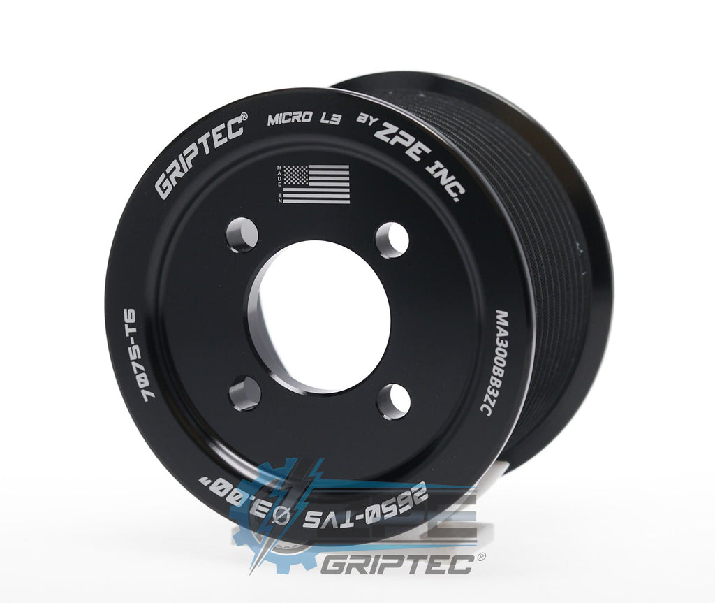 3.00" 12 Rib ZPE GripTec® 2pc Magnuson LSA/LT4 2650 TVS L3 Black Pulley Only