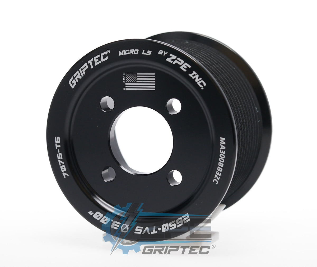 3.00" 12 Rib ZPE GripTec® 2pc Magnuson LSA/LT4 2650 TVS L3 Black Pulley Only Main image