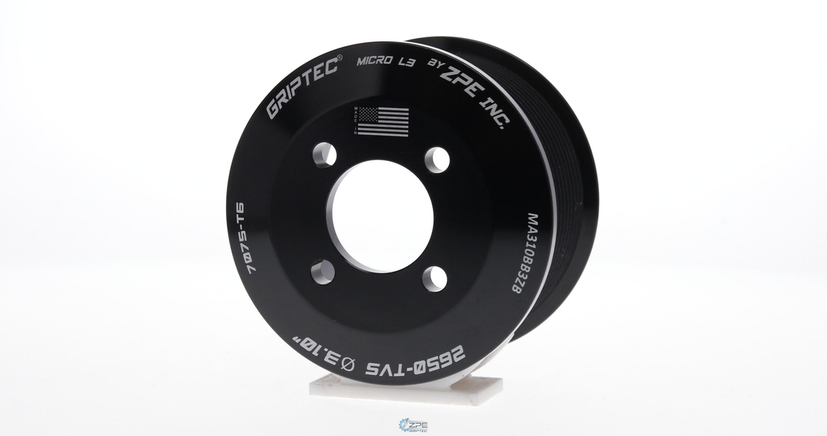 3.10" 11 Rib (+1.5/-1.5) ZPE GripTec® 2pc Magnuson LSA/LT4 2650 TVS L3 Black Pulley Only