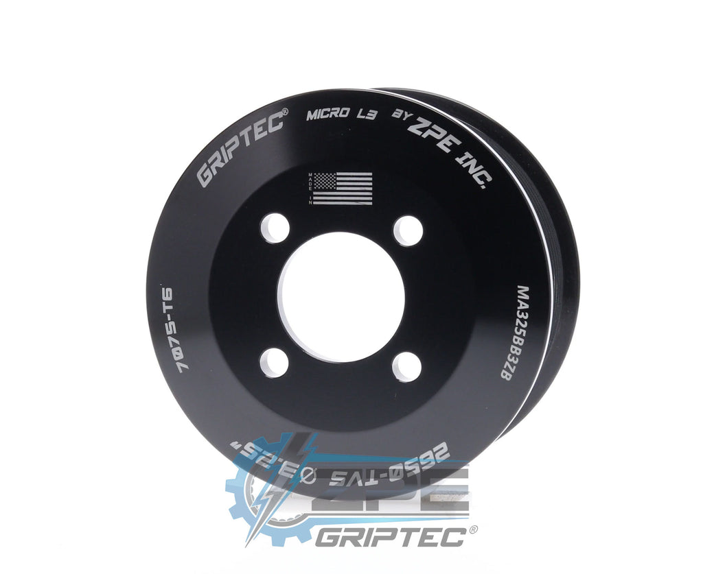 3.25" 11 Rib (+1.5/-1.5) ZPE GripTec® 2pc Magnuson LSA/LT4 2650 TVS L3 Black Pulley Only