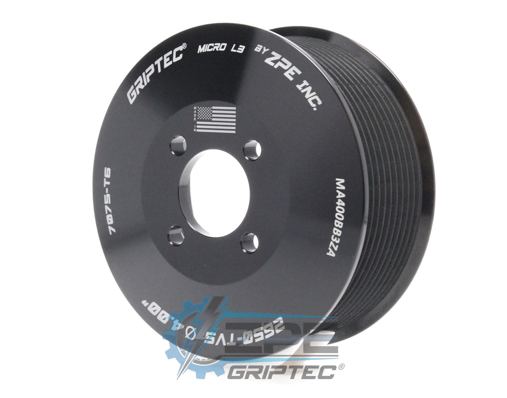 4.00" 10 Rib ZPE GripTec® 2pc Magnuson LSA/LT4 2650 TVS L3 Black Pulley Only