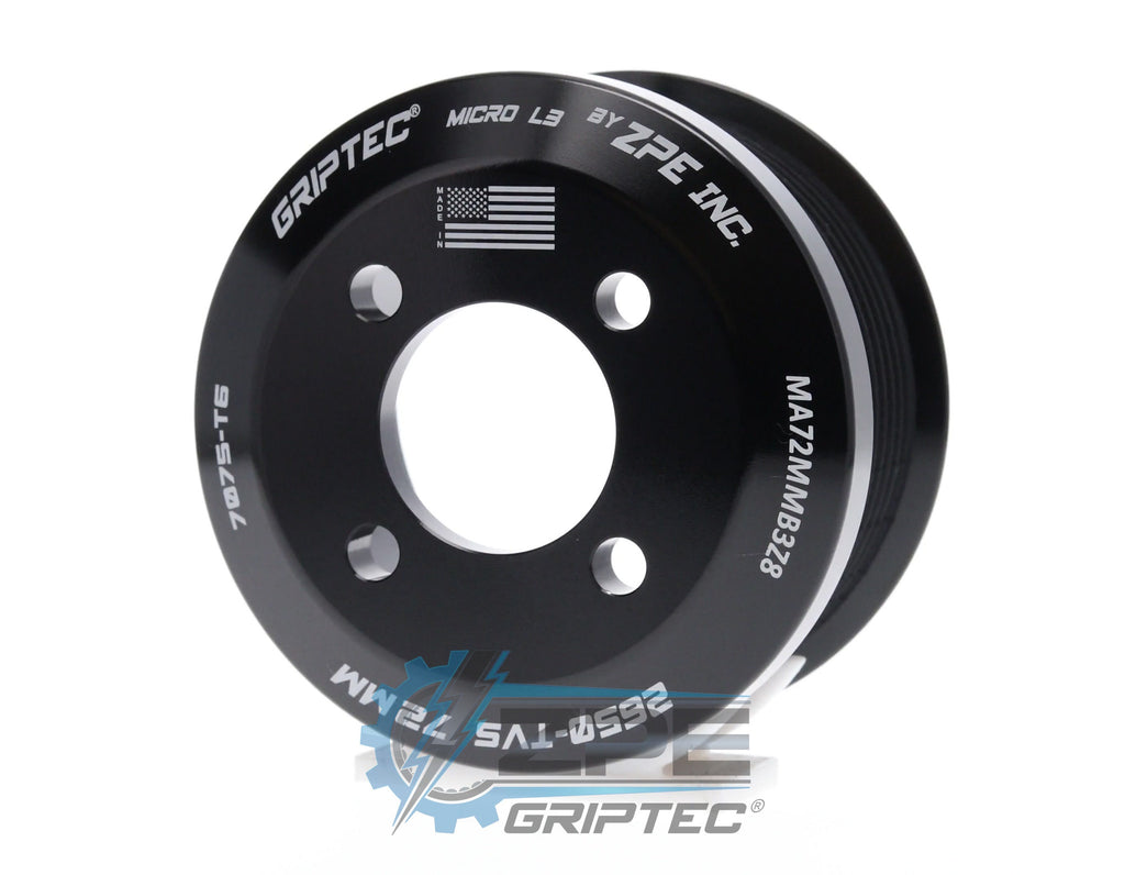 72mm 8 Rib ZPE GripTec® 2pc Magnuson LSA/LT4 2650 TVS L3 Black Pulley Only