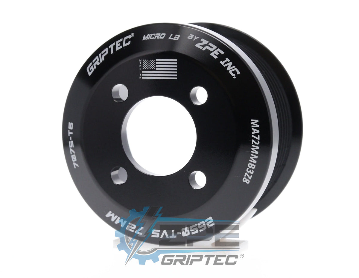 72mm 8 Rib ZPE GripTec® 2pc Magnuson LSA/LT4 2650 TVS L3 Black Pulley Only