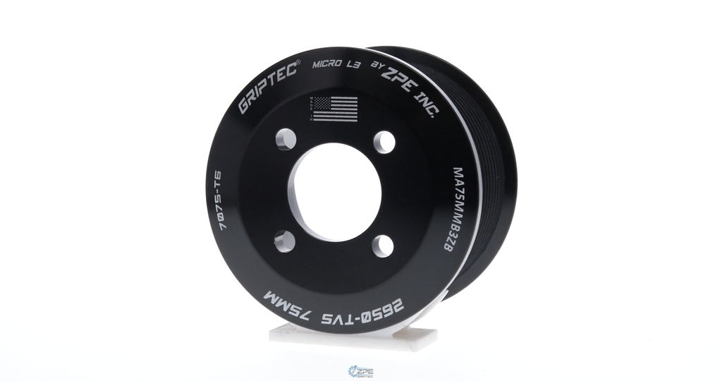 75mm 11 Rib (+1.5/-1.5) ZPE GripTec® 2pc Magnuson LSA/LT4 2650 TVS L3 Black Pulley Only