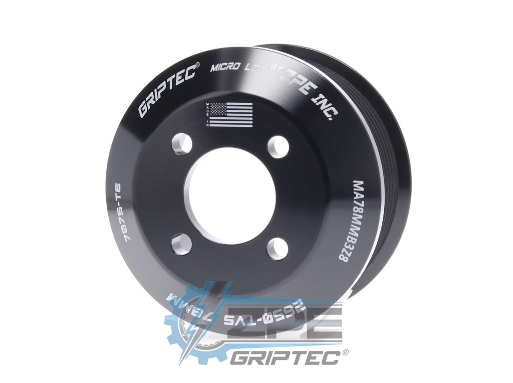 78mm 8 Rib ZPE GripTec® 2pc Magnuson LSA/LT4 2650 TVS L3 Black Pulley Only