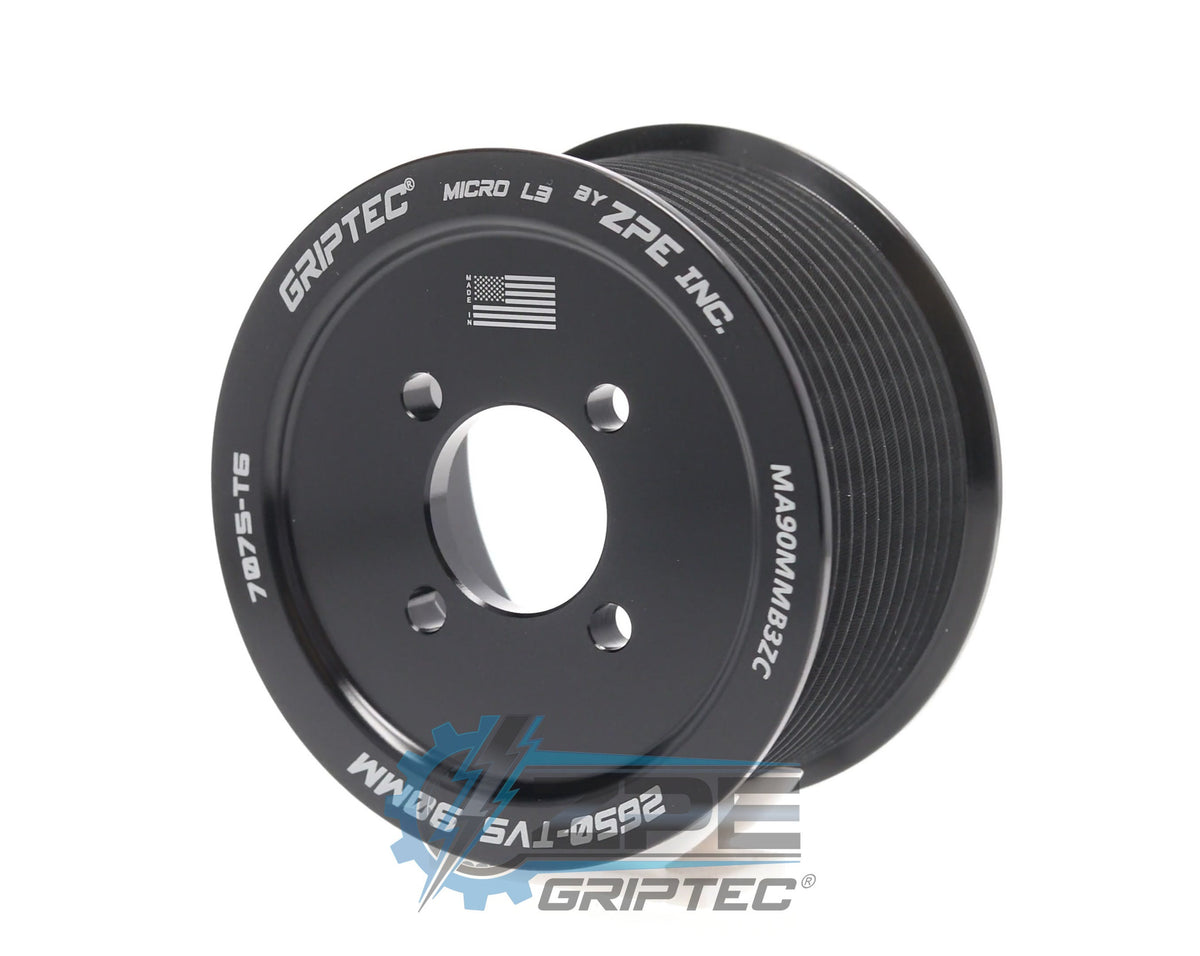 90mm 12 Rib ZPE GripTec® 2pc Magnuson LSA/LT4 2650 TVS L3 Black Pulley Only Main image