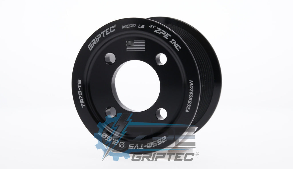 2.60" 10 Rib ZPE GripTec® 2pc Magnuson Dodge Hemi 2650 TVS L3 Black Pulley Only
