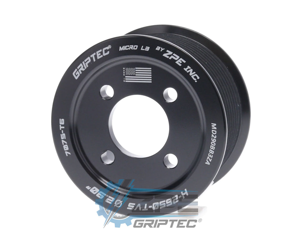 2.90" 10 Rib ZPE GripTec® 2pc Magnuson Dodge Hemi 2650 TVS L3 Black Pulley Only