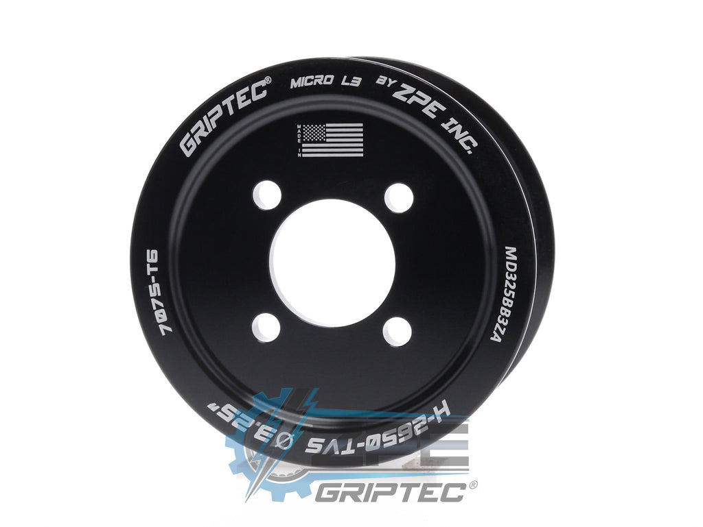 3.25" 10 Rib ZPE GripTec® 2pc Magnuson Dodge Hemi 2650 TVS L3 Black Pulley Only