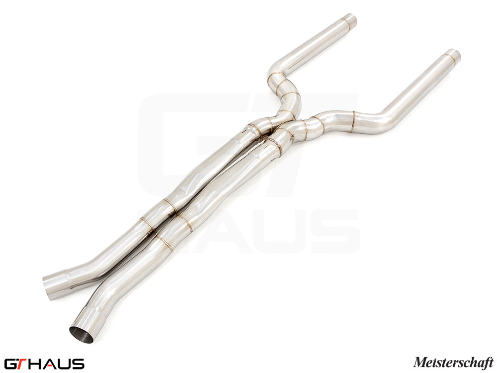 BMW F91/92 M8 / M8 Competition Coupe / Convertible 2020+ LSR Mid Resonator Delete Pipes (Full cat-back pipes) 76mm piping