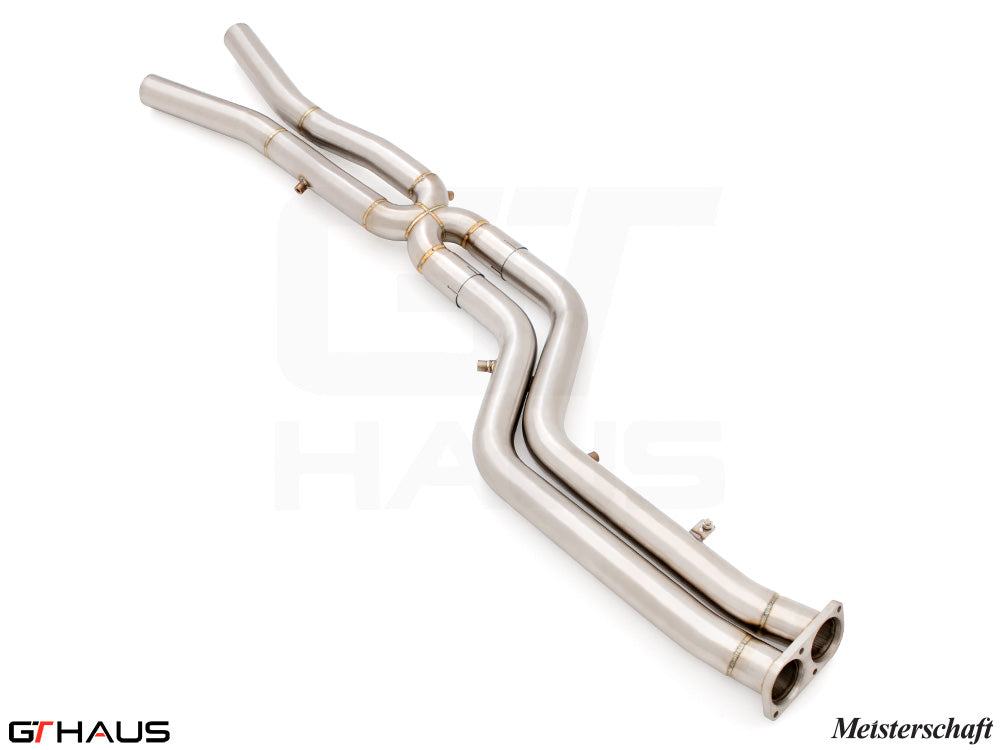 BMW F97 X3M SAV 2019-2021 Full Cat-Back 76mm DUAL LSR mid Resonator Delete pipes