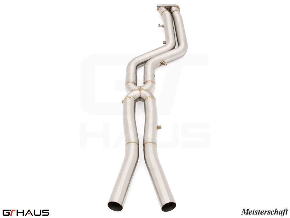 BMW F97 X3M SAV 2019-2021 Full Cat-Back 76mm DUAL LSR mid Resonator Delete pipes