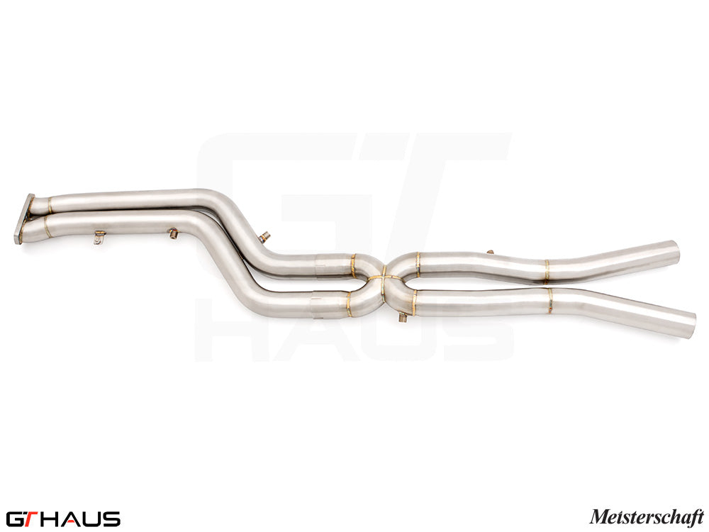 BMW F97 X3M SAV 2022+ Full Cat-Back 76mm DUAL LSR mid Resonator Delete pipes