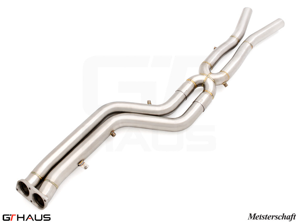 BMW F97 X3M SAV 2022+ Full Cat-Back 76mm DUAL LSR mid Resonator Delete pipes