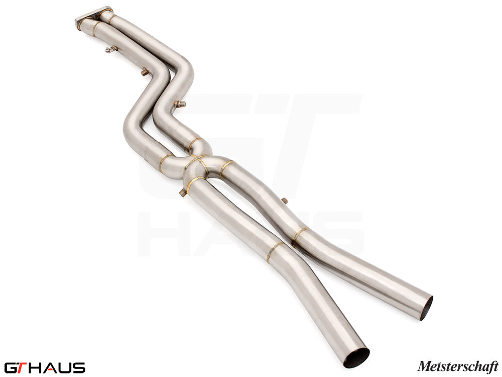 BMW F97 X3M SAV 2022+ Full Cat-Back 76mm DUAL LSR mid Resonator Delete pipes