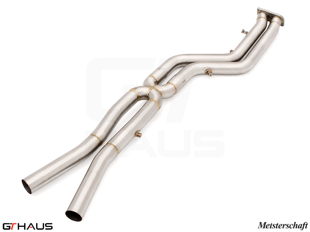 BMW F98 X4M SAV 2019-2021 Full Cat-Back 76mm DUAL LSR mid Resonator Delete pipes