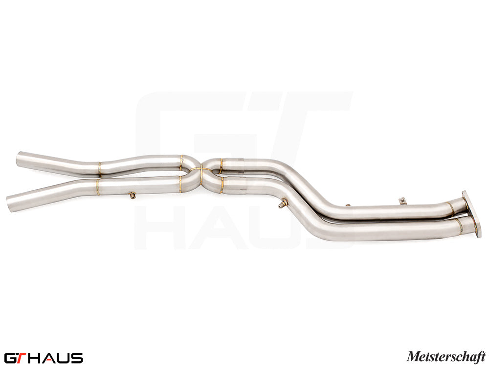 BMW F98 X4M SAV 2019-2021 Full Cat-Back 76mm DUAL LSR mid Resonator Delete pipes