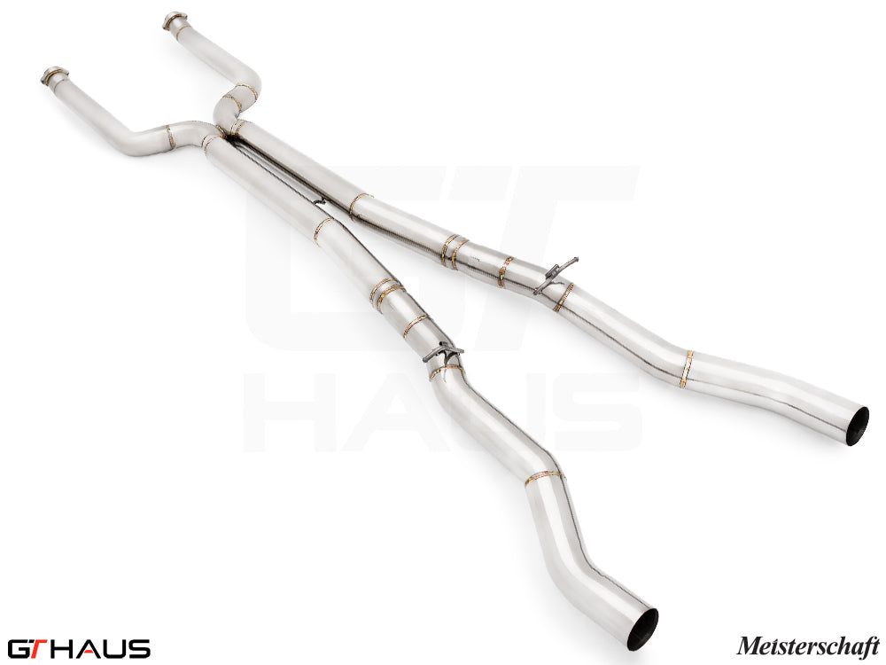 BMW G90 M5 Sedan / G99 M5 Wagon 2024+ LSR Mid Resonator Delete Pipes (Full cat-back pipes) 90mm piping