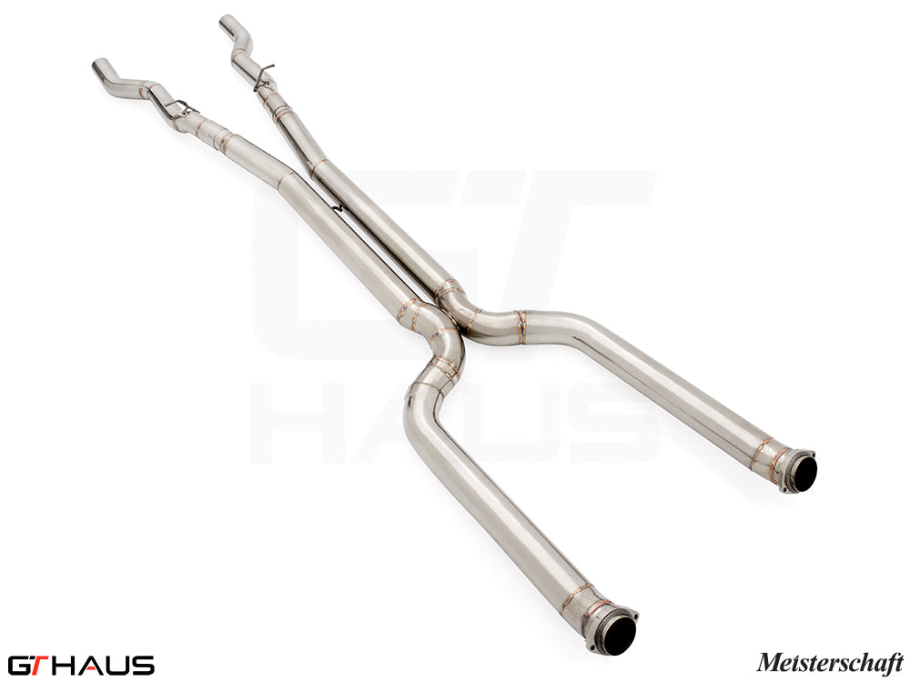 BMW G90 M5 Sedan / G99 M5 Wagon 2024+ LSR Mid Resonator Delete Pipes (Full cat-back pipes) 90mm piping
