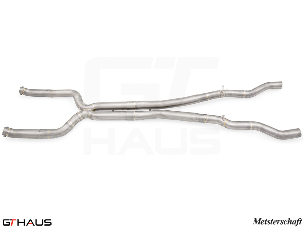 BMW G90 M5 Sedan / G99 M5 Wagon 2024+ LSR Mid Resonator Delete Pipes (Full cat-back pipes) 90mm piping