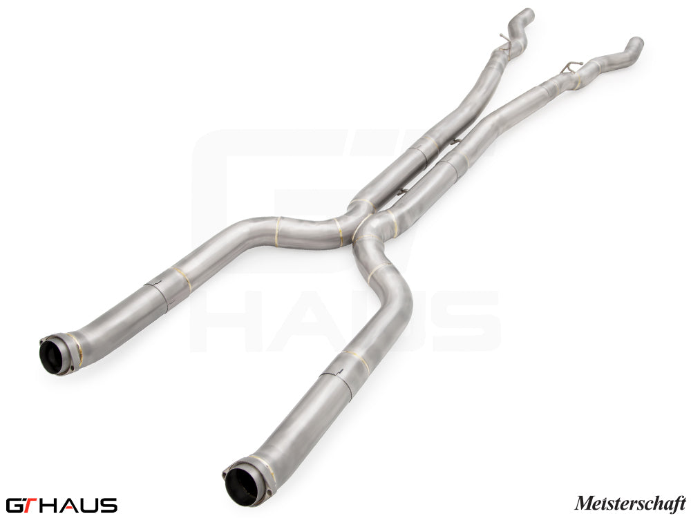 BMW G90 M5 Sedan / G99 M5 Wagon 2024+ LSR Mid Resonator Delete Pipes (Full cat-back pipes) 90mm piping