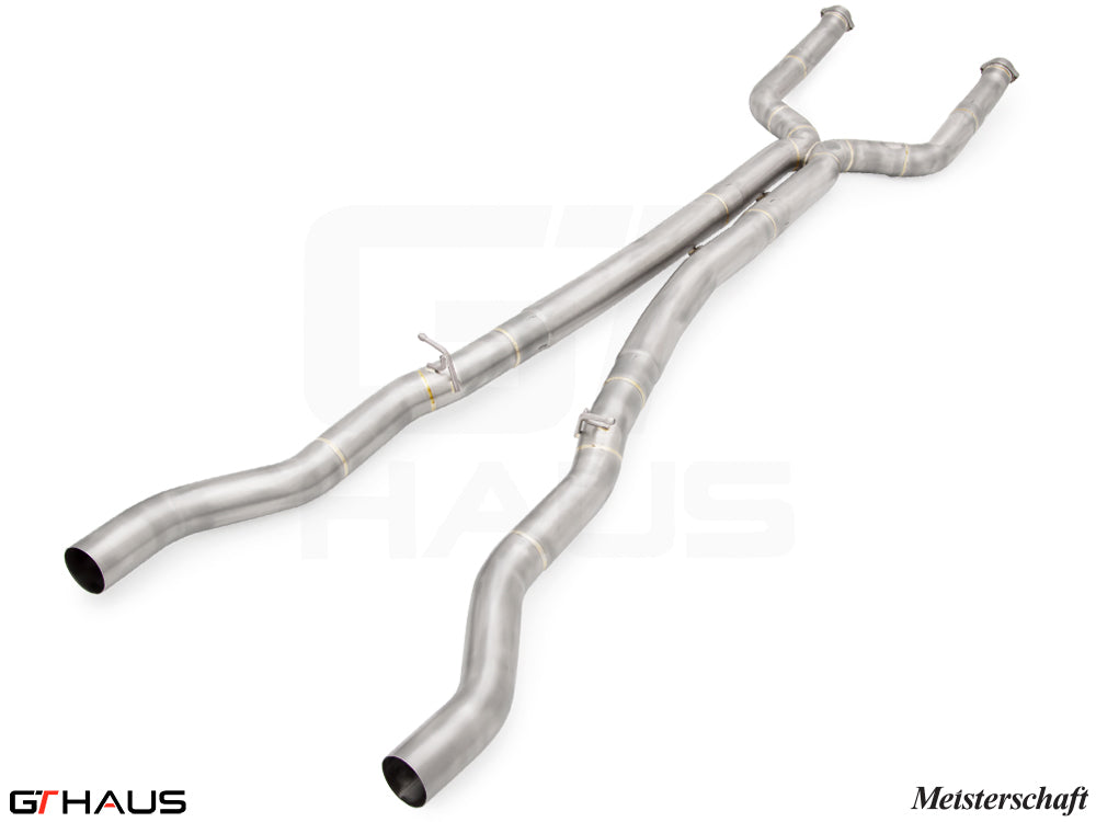 BMW G90 M5 Sedan / G99 M5 Wagon 2024+ LSR Mid Resonator Delete Pipes (Full cat-back pipes) 90mm piping