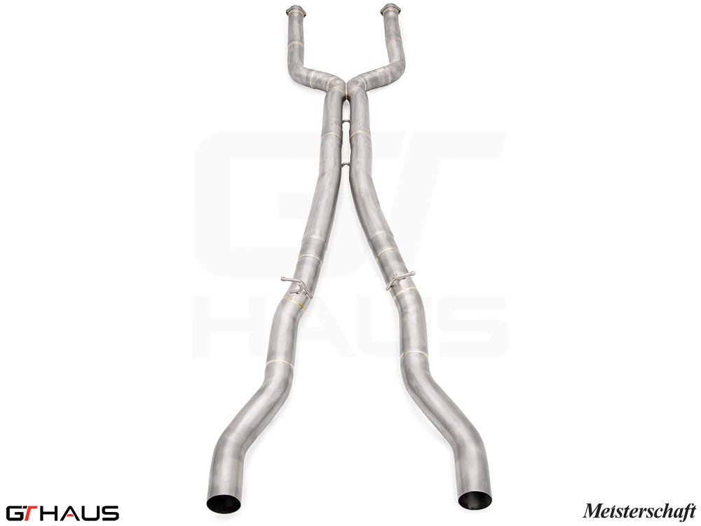 BMW G90 M5 Sedan / G99 M5 Wagon 2024+ LSR Mid Resonator Delete Pipes (Full cat-back pipes) 90mm piping