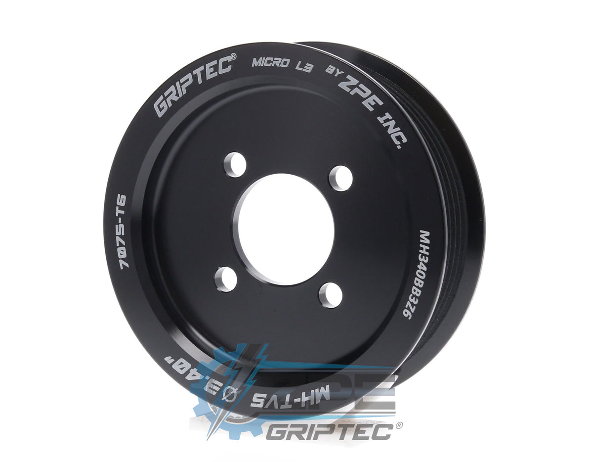 3.40" 6 Rib ZPE GripTec® 2pc Magnuson Hemi .440 Offset L3 Black Pulley Only Main image