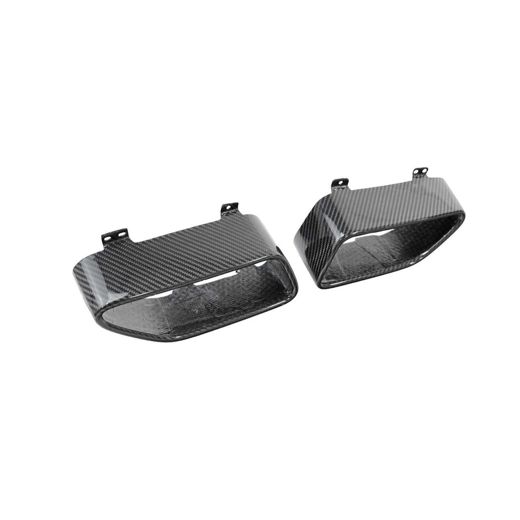 Carbon Fiber Silver Mesh Tail Pipe Tips - McLaren MP$-12C/650S