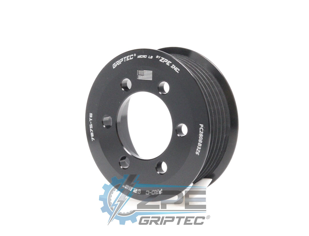 2.80" 6 Rib ZPE GripTec® 2pc ProCharger Standard L3 Black Pulley Only
