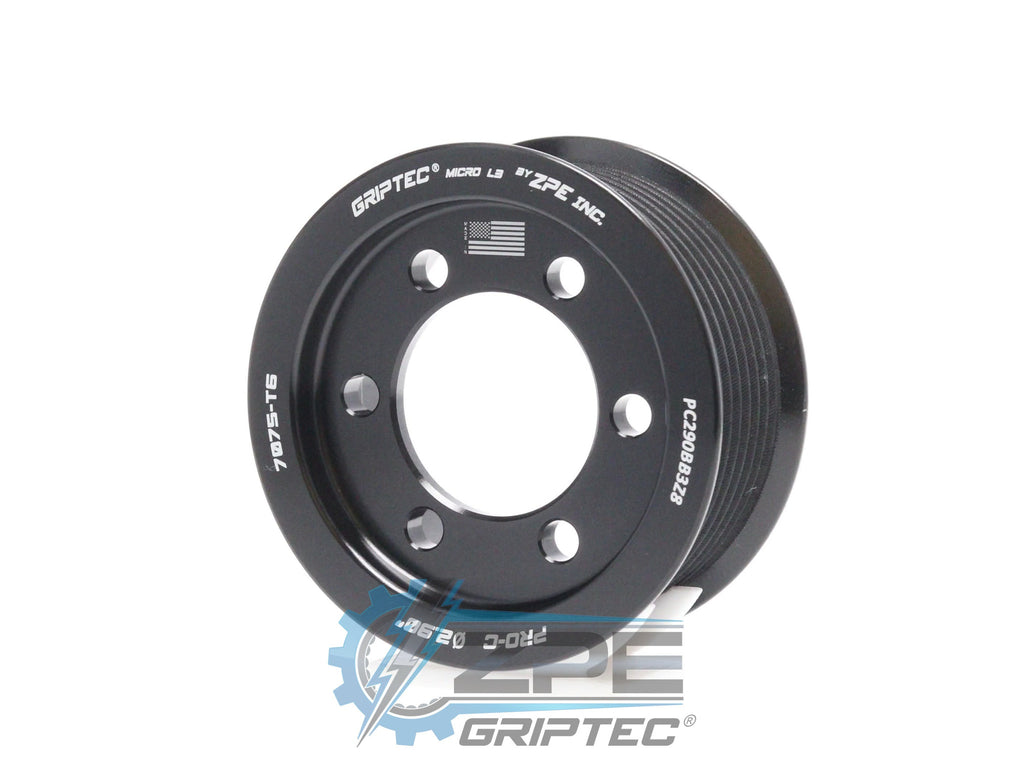 2.90" 8 Rib ZPE GripTec® 2pc ProCharger Standard L3 Black Pulley Only