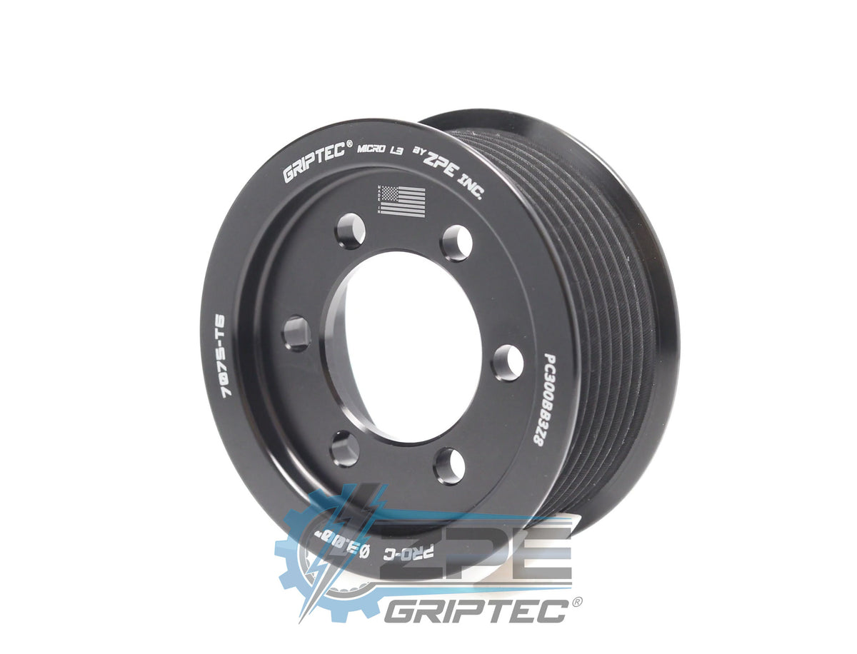 3.00" 8 Rib ZPE GripTec® 2pc ProCharger Standard L3 Black Pulley Only