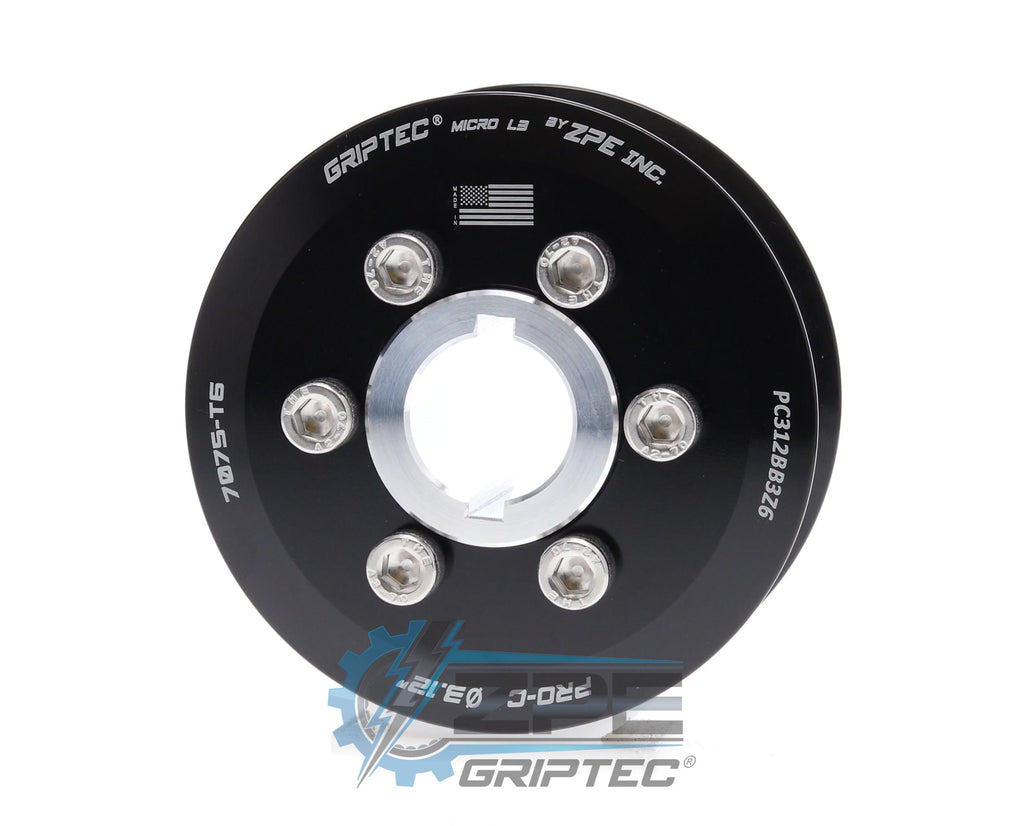 3.12" 6 Rib ZPE GripTec® 2pc ProCharger Standard L3 Black Pulley & Hub Kit