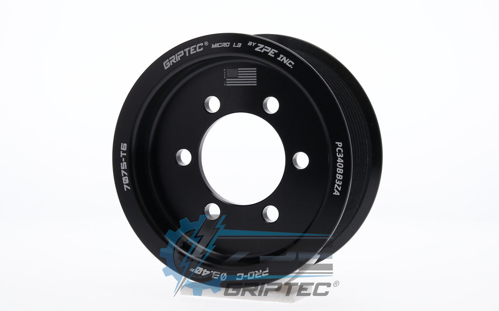 3.40" 10 Rib ZPE GripTec® 2pc ProCharger Standard L3 Black Pulley Only
