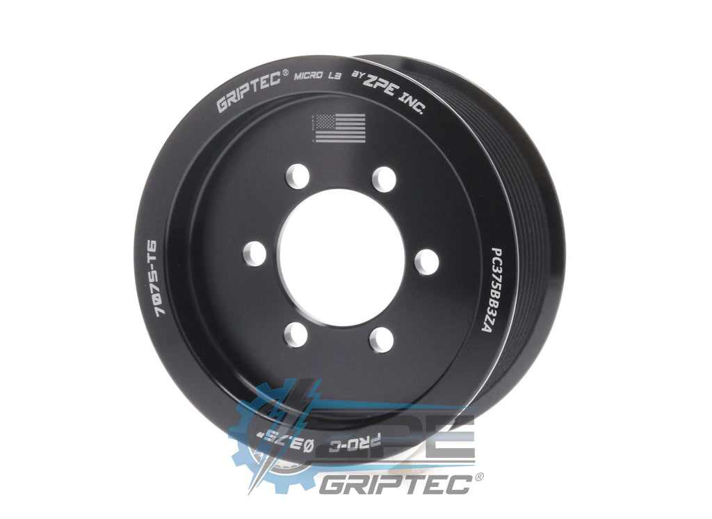 3.75" 10 Rib ZPE GripTec® 2pc ProCharger Standard L3 Black Pulley Only