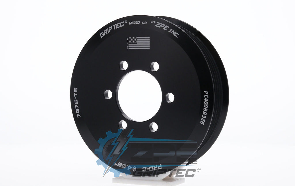 4.00" 6 Rib ZPE GripTec® 2pc ProCharger Standard L3 Black Pulley Only