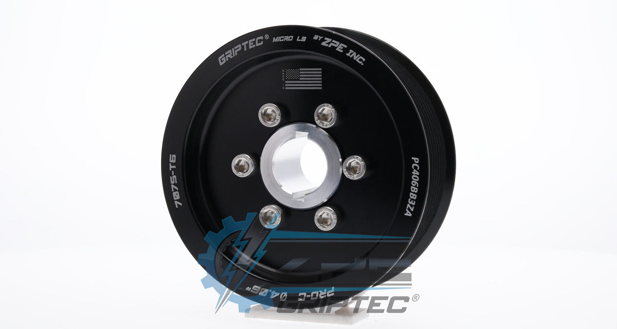 4.06" 10 Rib ZPE GripTec® 2pc ProCharger Standard L3 Black Pulley & Hub Kit