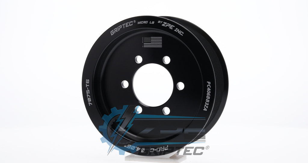 4.06" 10 Rib ZPE GripTec® 2pc ProCharger Standard L3 Black Pulley Only