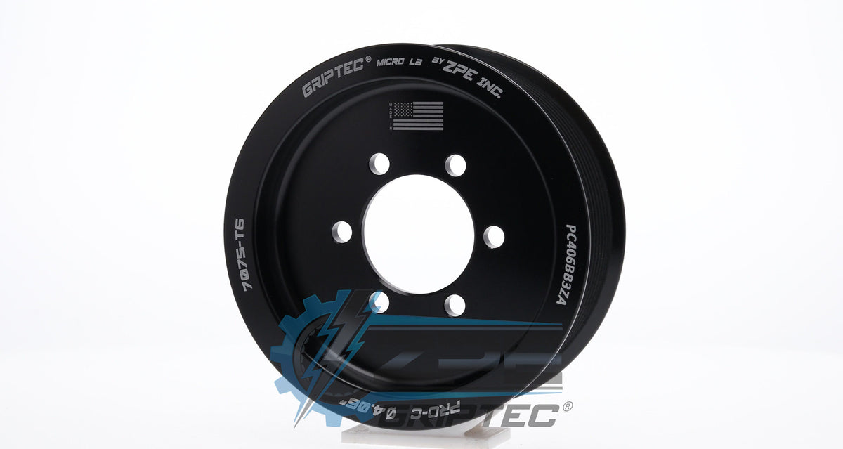 4.06" 10 Rib ZPE GripTec® 2pc ProCharger Standard L3 Black Pulley Only
