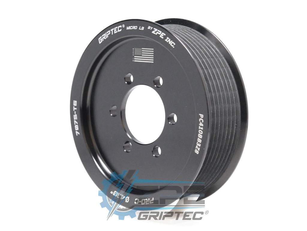 4.10" 8 Rib ZPE GripTec® 2pc ProCharger Standard L3 Black Pulley Only
