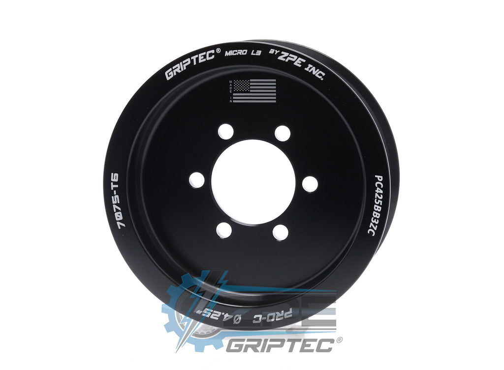 4.25" 2pc 12 Rib "Standard" Black L3 (Pulley Only)
