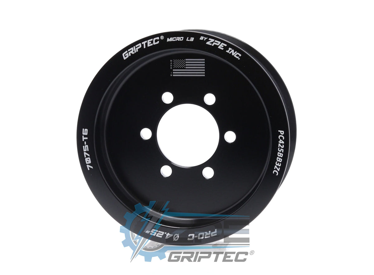 4.25" 2pc 12 Rib "Standard" Black L3 (Pulley Only)