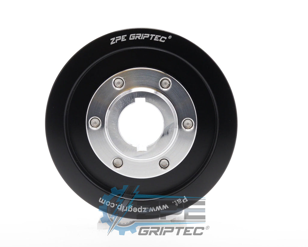 3.50" 2pc 6 Rib ZPE GripTec® 2pc ProCharger Single Shoulder L3 Black Pulley & Hub Kit