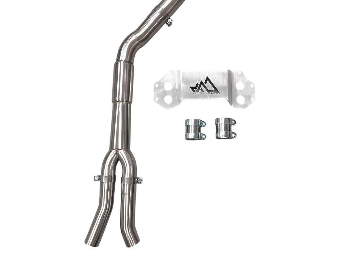 MAD BMW G8x M3 M4 S58 Resonated Single Midpipe (Brace Included)